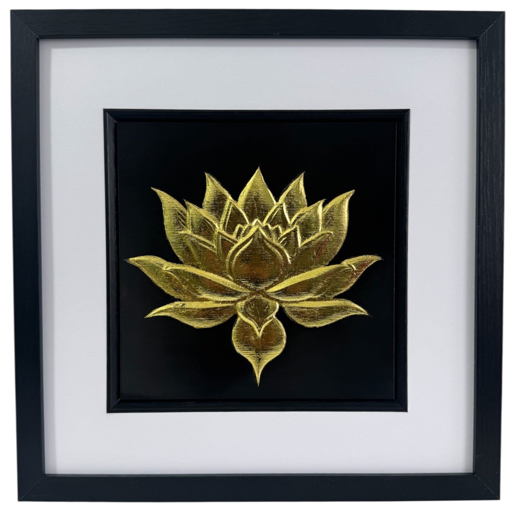 Lotus Flower Gold Leaf 3D Wall Art | JP Designs