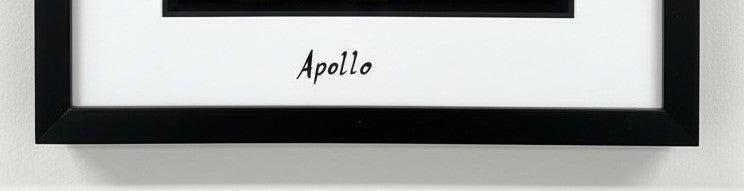 Example of handwritten calligraphy personalisation showing a name added to framed wall art
