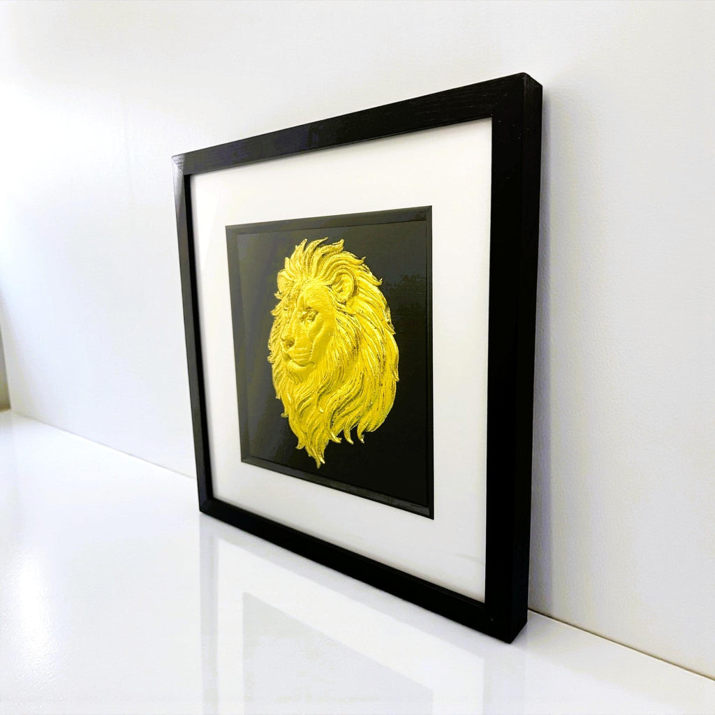 Lion Wall Art – Framed 3D Relief – Safari Decor