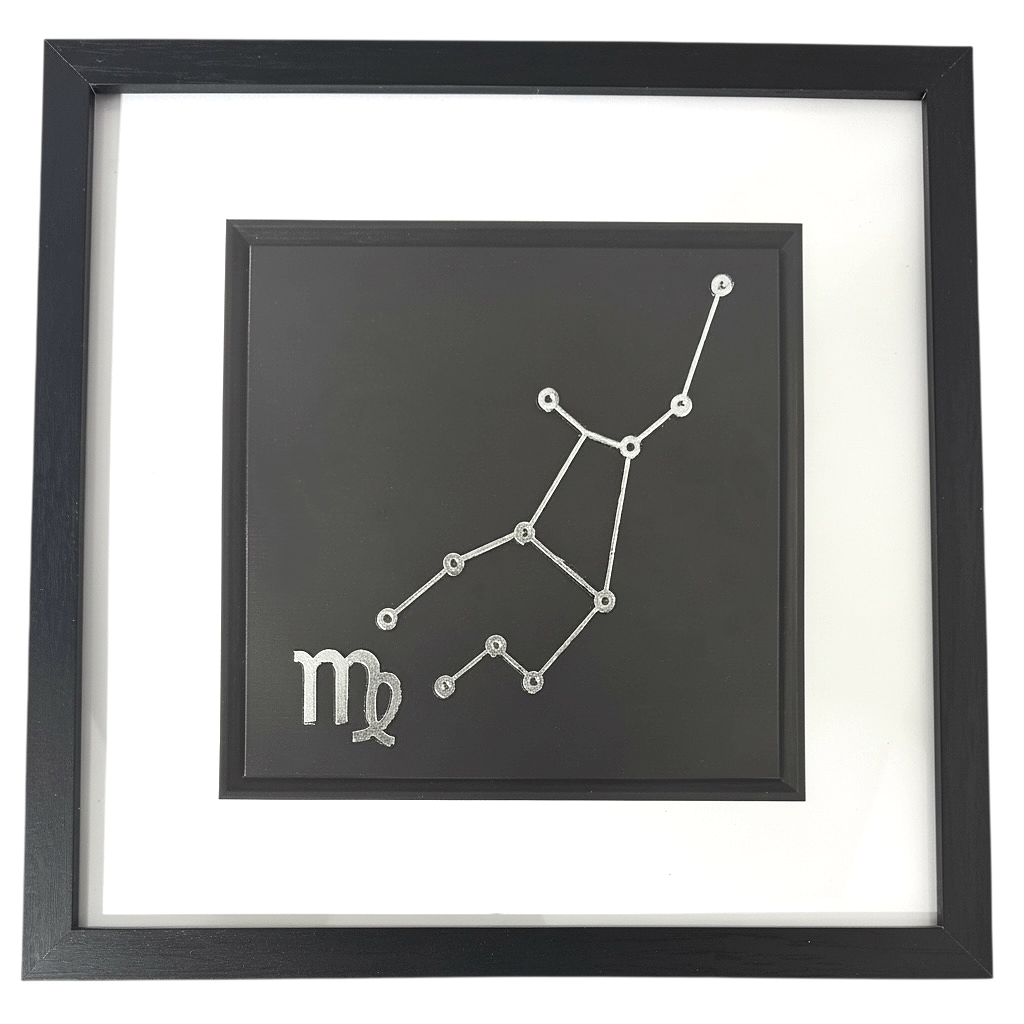 Silver Virgo constellation framed wall art