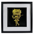 Vintage flapper cartoon icon wall art finished in gold leaf in black frame