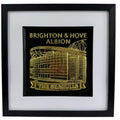 Brighton and Hove Albion Amex Stadium wall art in gold leaf with black frame and white mount