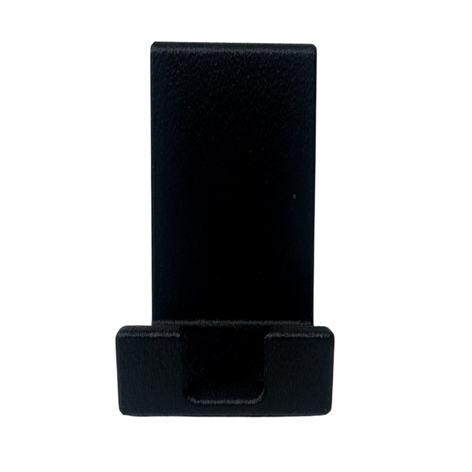 Front view of black display stand for framed wall art