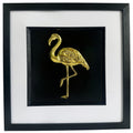 gold flamingo 3d wall art  framed tropical decor front view