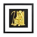 Gold leaf Grim Reaper playing video game wall art on black background