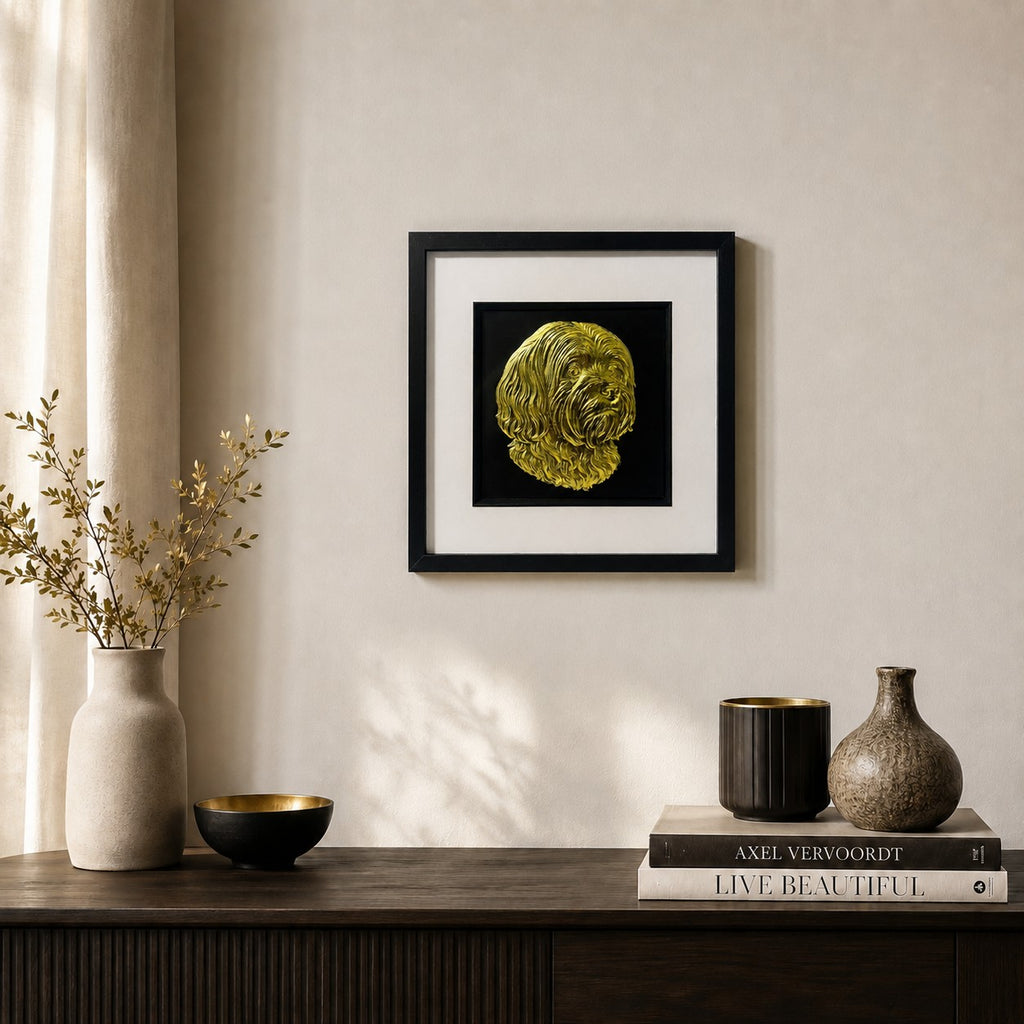 lhasa-apso-gold-leaf-framed-dog-wall-art-lifestyle