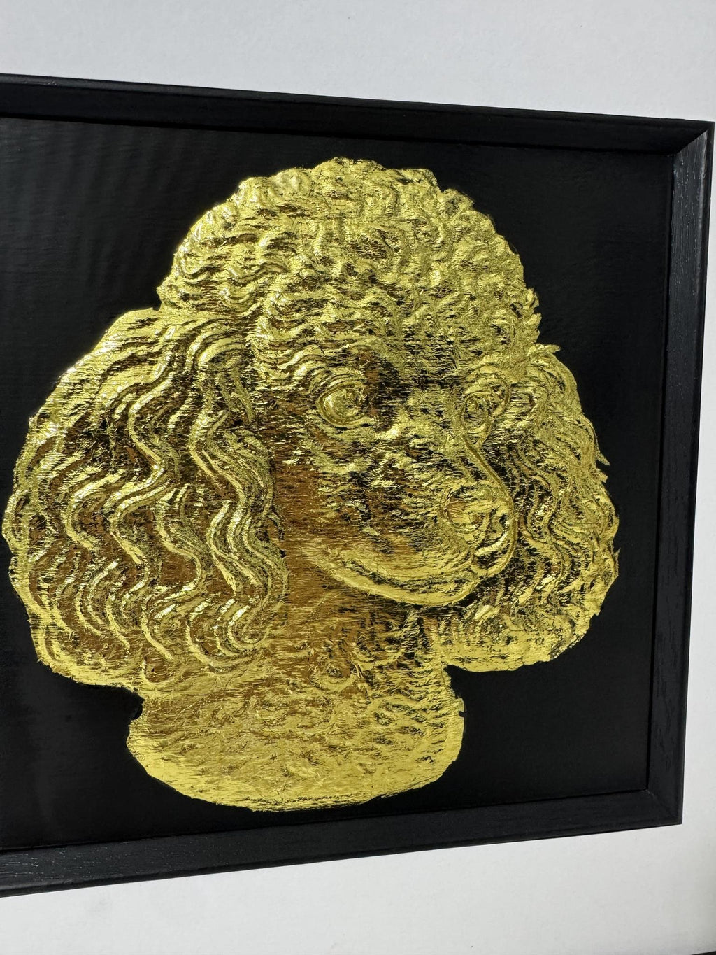poodle 3d wall art gold close up