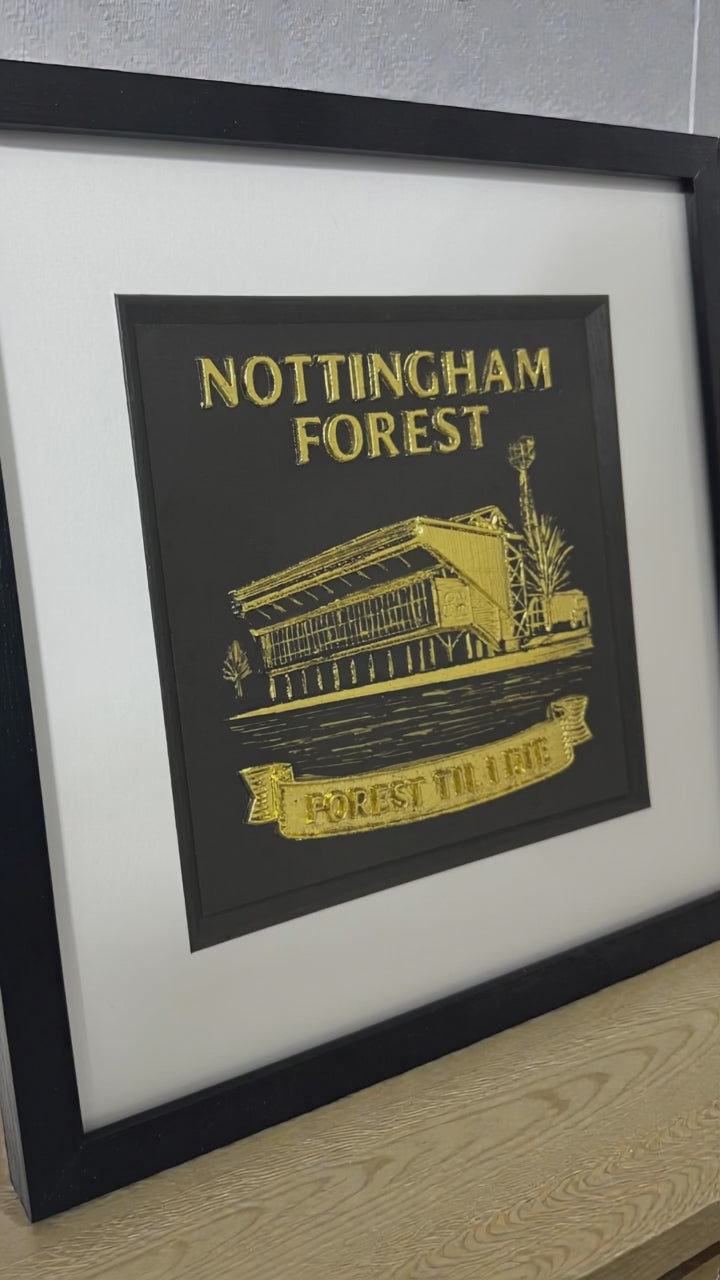 Nottingham Forest Football Wall Art, City Ground, Framed 3D Relief