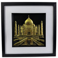 Taj Mahal wall art in a black frame with gold leaf Indian landmark 3D relief design by JP Designs