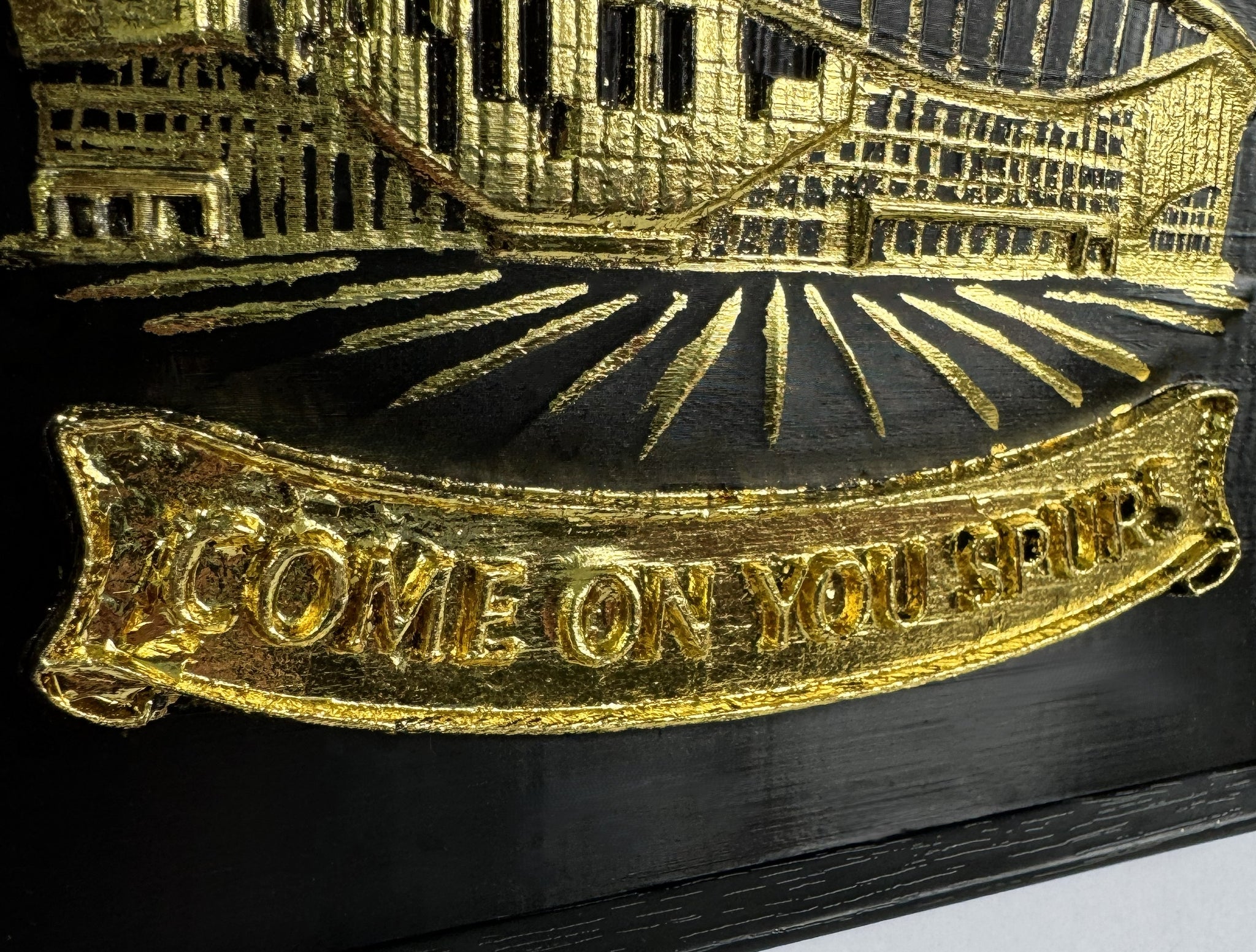 Tottenham hotspur 3d wall art gold leafed in frame white hart lane come on you spurs